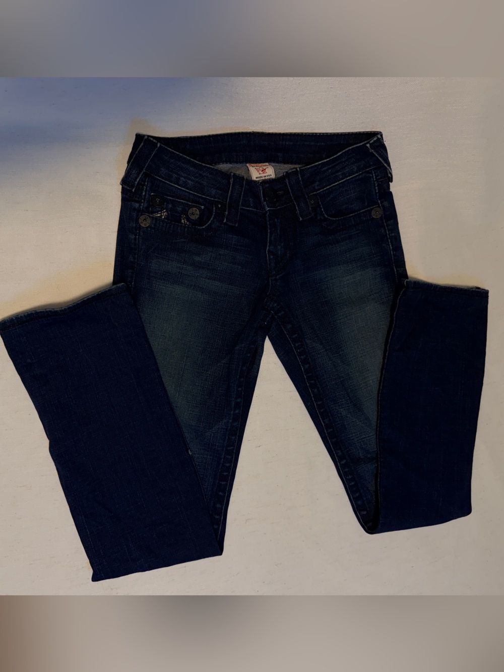 True Religion Y2K Vintage Jeans Women’s 24 Dark Wash Flare Made USA